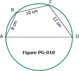 Cyclic quadrilateral inscribed in a circle of unknown radius