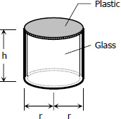 Cylindrical glass jar with plastic top